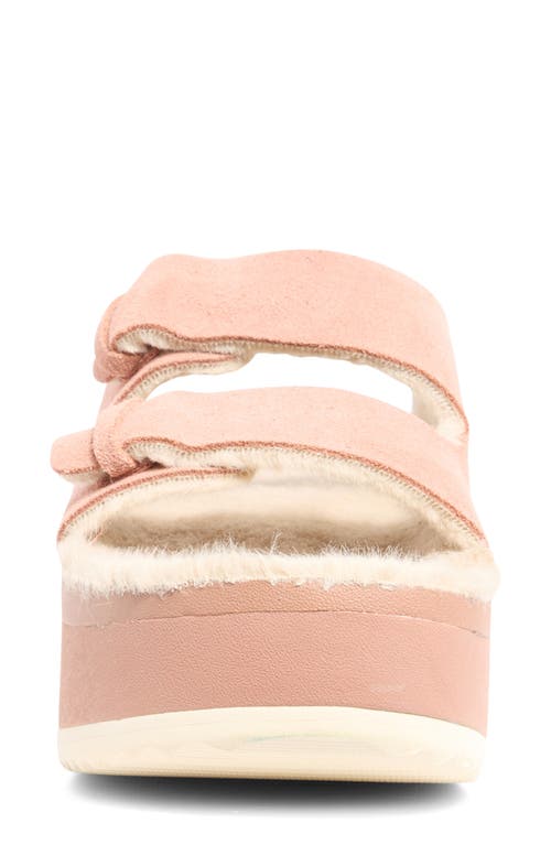 Reef Ojai Ciara Faux Shearling Lined Platform Slide Sandal
