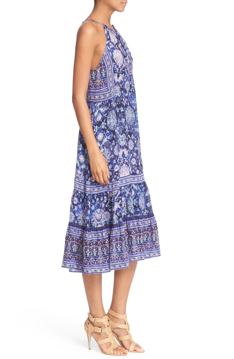 Rebecca Taylor 'Dreamweaver' Print Silk Midi Dress, Alternate, color, 