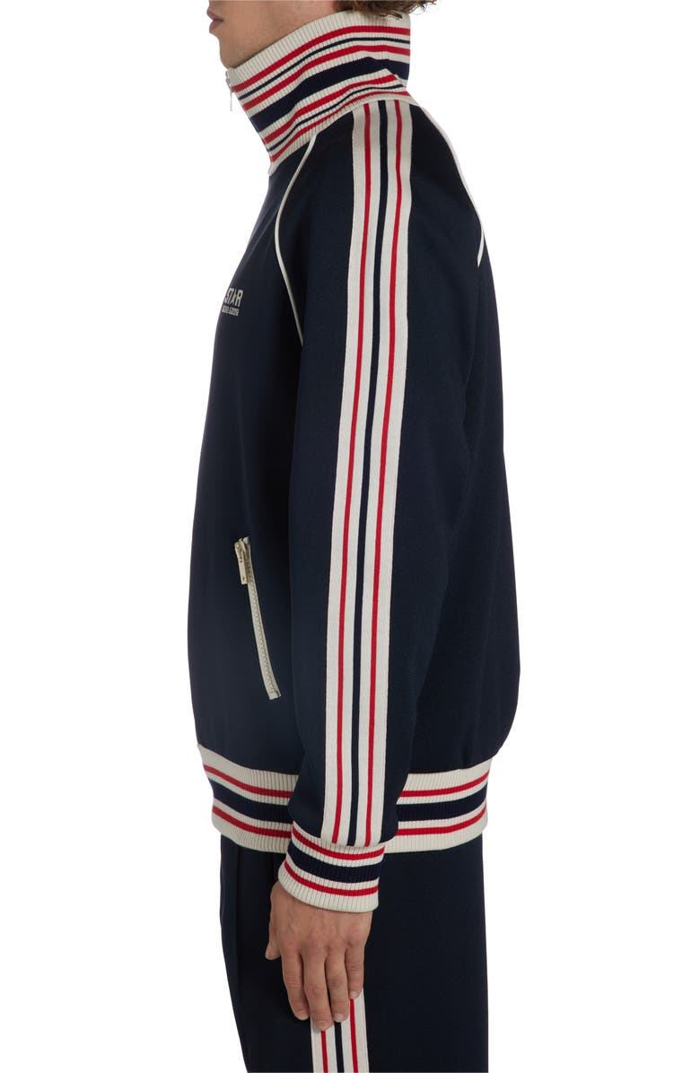 Golden Goose Stripe Trim Raglan Sleeve Track Jacket, Alternate, color, Dark Blue/ Papyrus