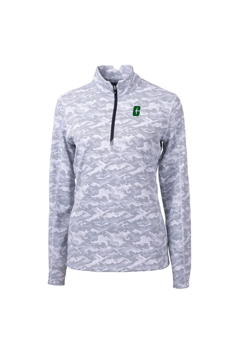 Women's Cutter & Buck Charcoal Charlotte 49ers Traverse Camo Quarter-Zip Pullover Top, Alternate, color, Charcoal