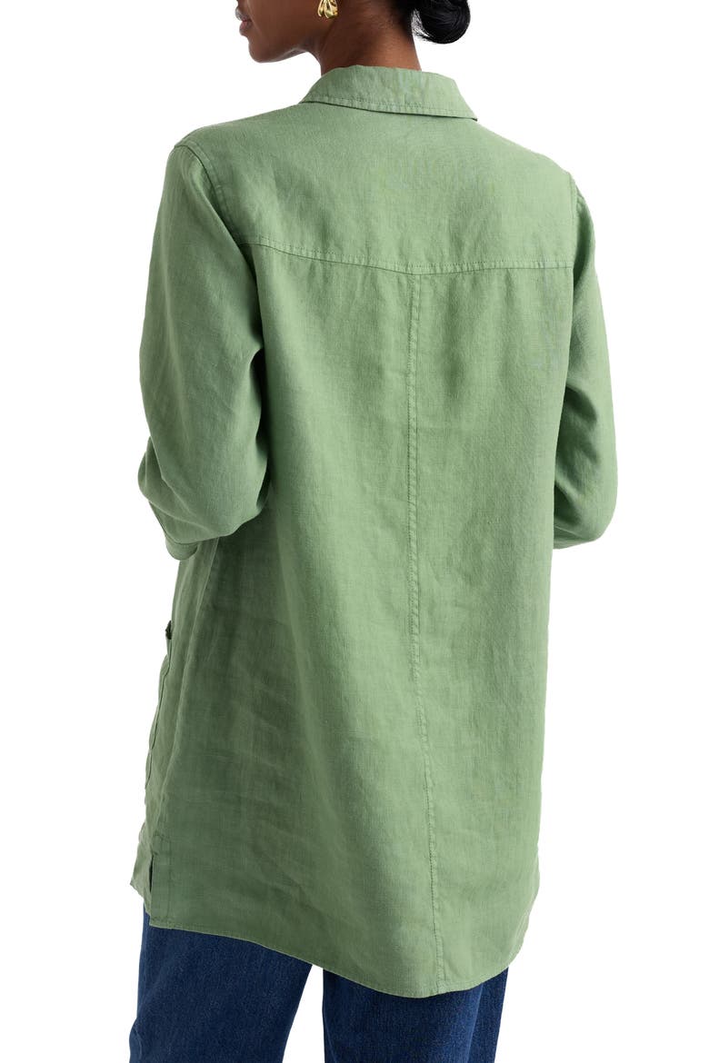 Artist's Journey Collared Linen Tunic, Alternate, color, FOLIAGE