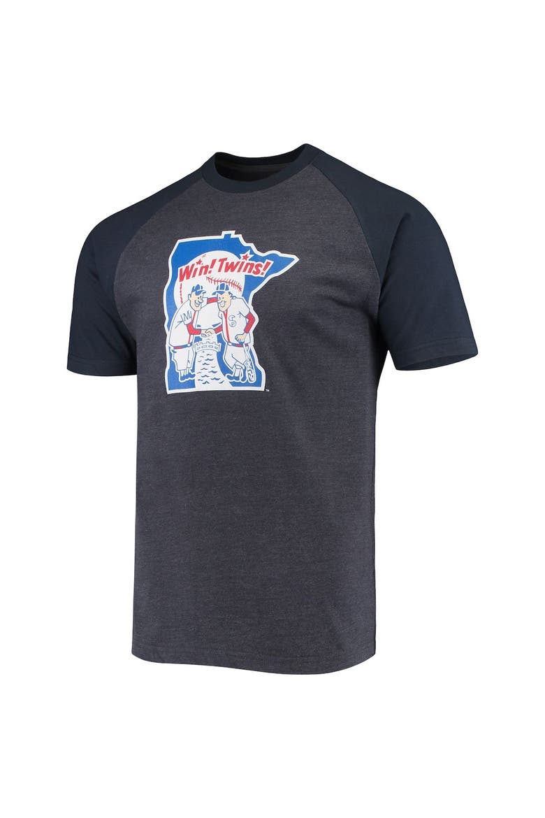 Men's Stitches Heathered Navy Minnesota Twins Raglan T-Shirt, Alternate, color, Heather Navy