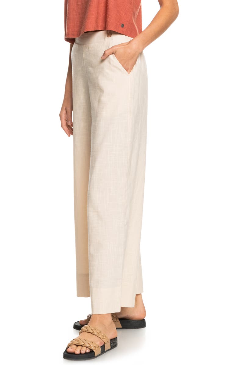 Roxy New Chance Wide Leg Cotton Blend Pants, Alternate, color, 