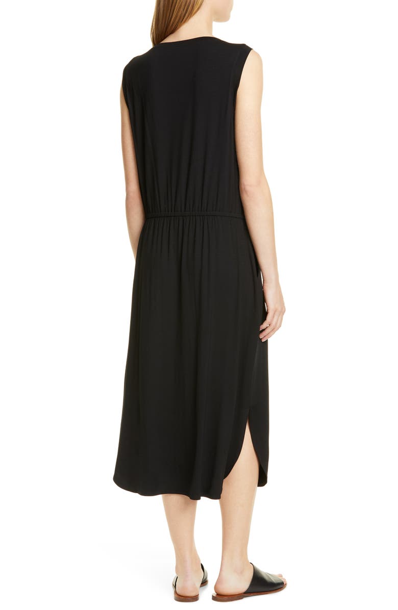 Eileen Fisher Drawstring Stretch Tencel<sup>®</sup> Lyocell Midi Dress, Alternate, color, 