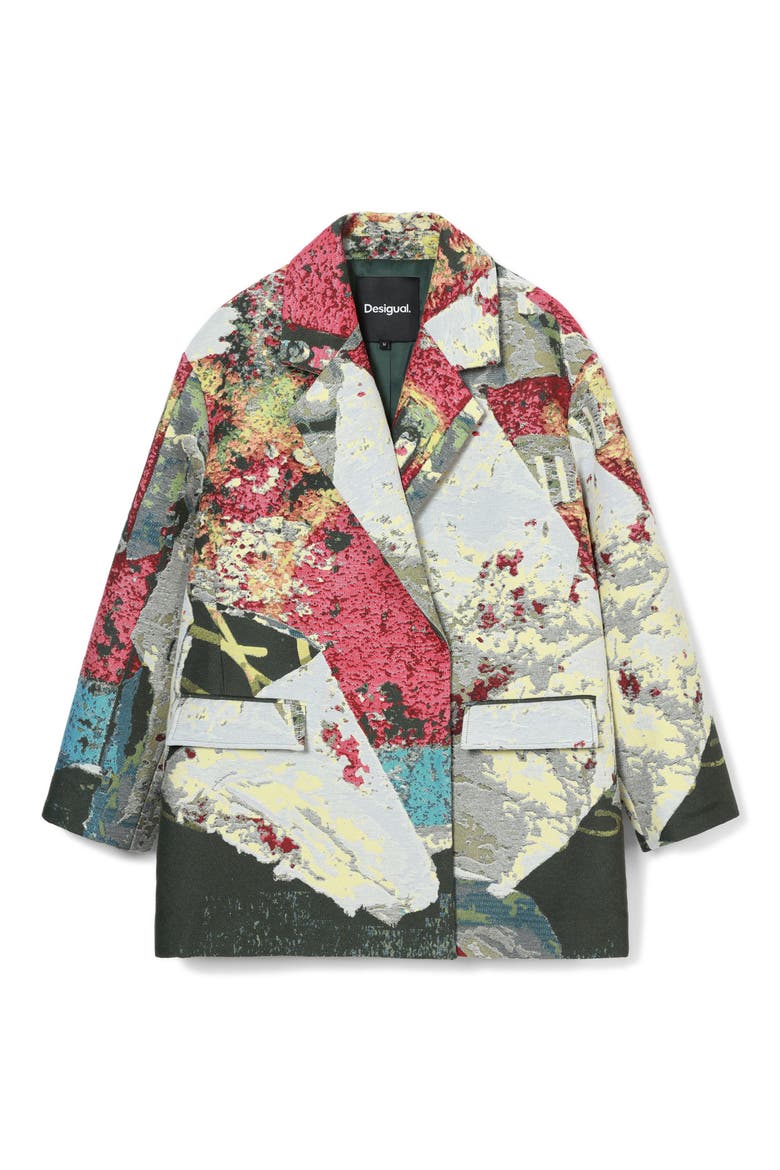 Lacroix Poster Tapestry Cotton Blend Coat, Alternate, color, MIX