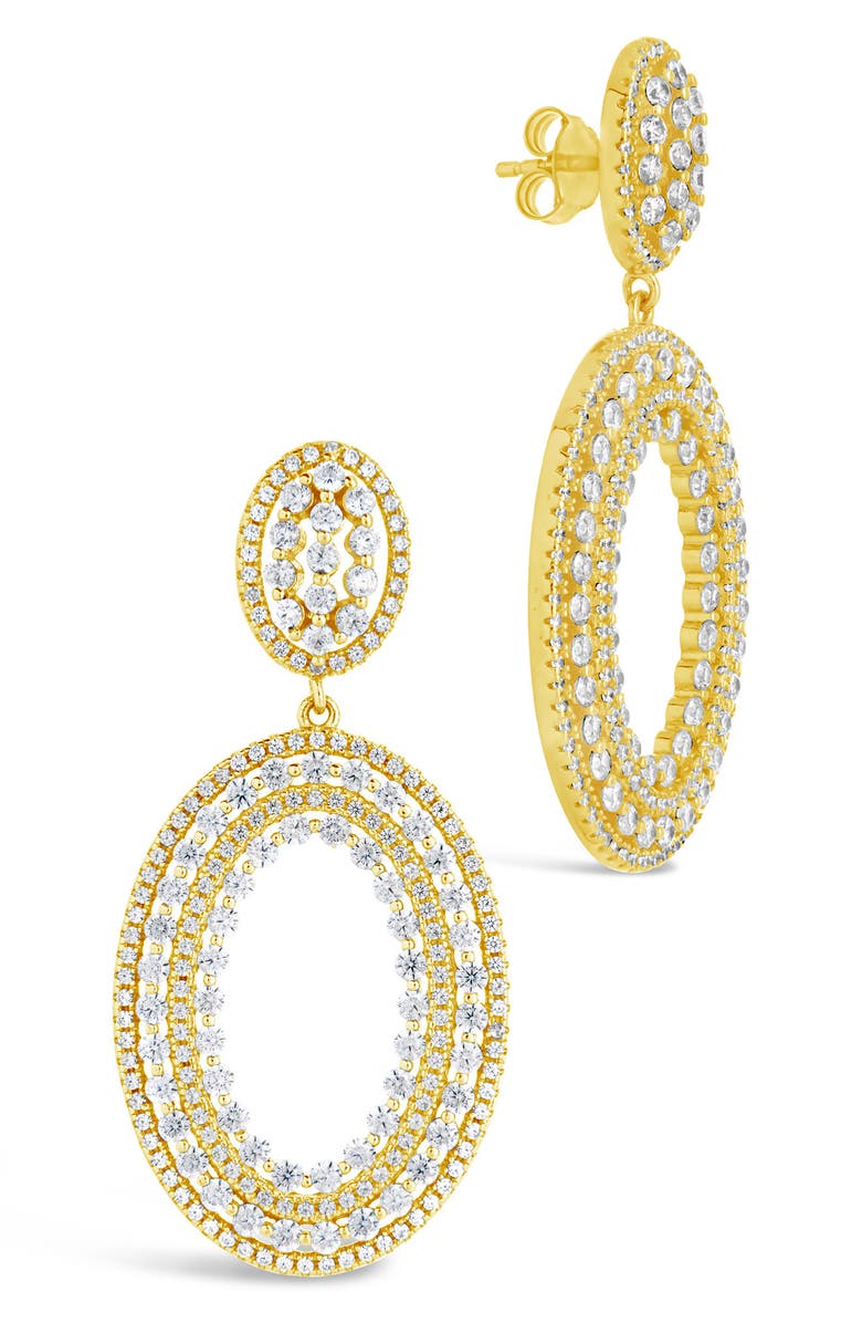 Sterling Forever Eira CZ Drop Earrings, Alternate, color, Gold