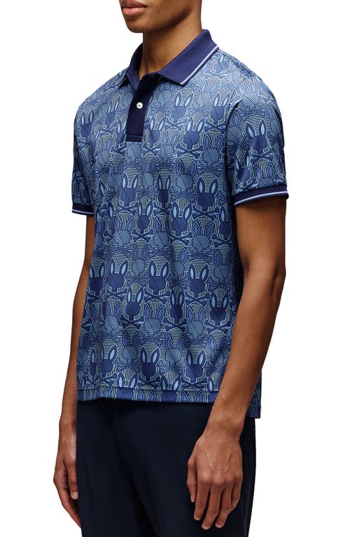 Psycho Bunny Reeves Bunny Print Sport Polo In Blue