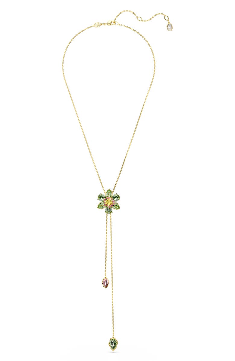 Swarovski Idyllia Floral Charm Lariat Necklace, Main, color, Multi