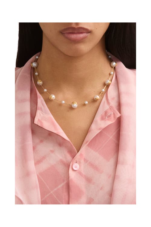Burberry Spherical Pearl Bracelet In Gold/pearl