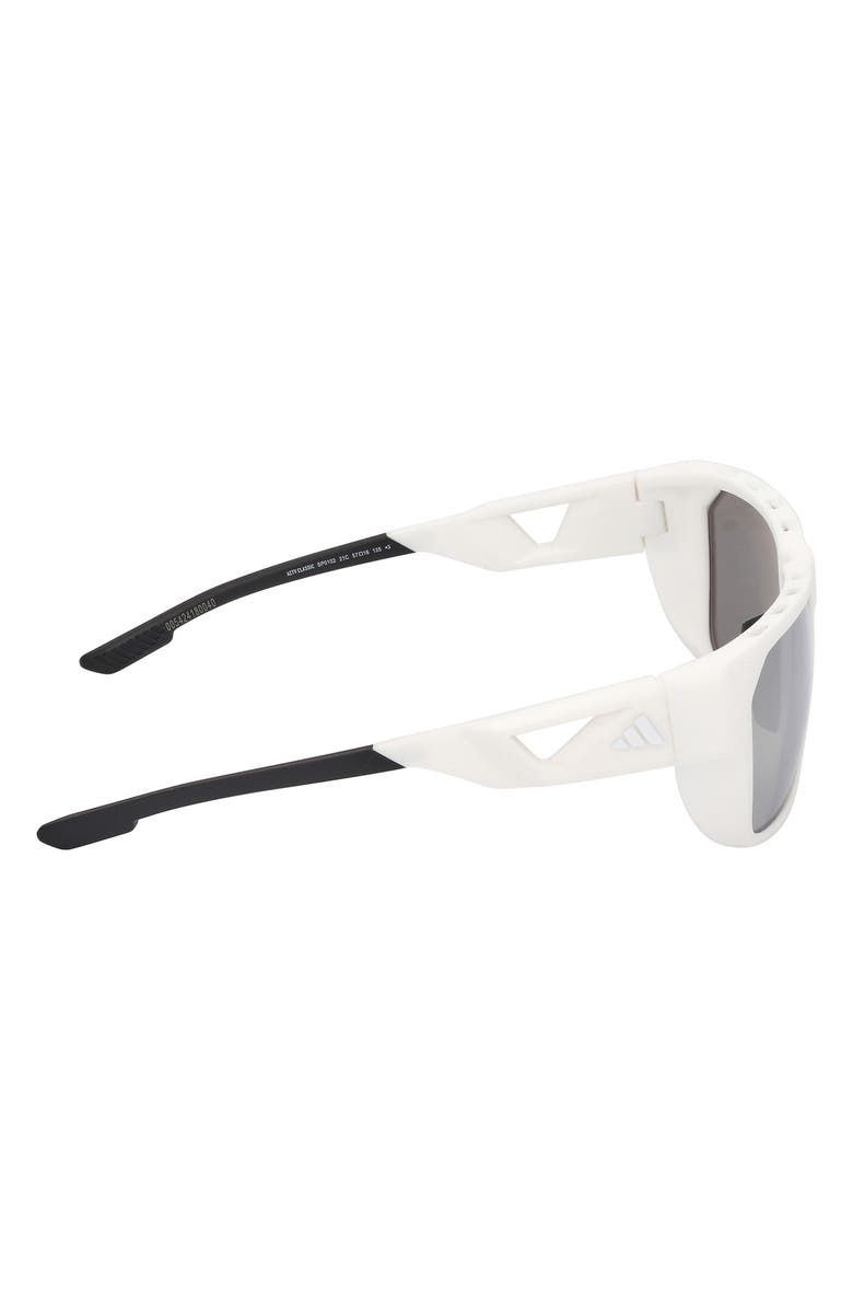 adidas 57mm Navigator Sunglasses, Alternate, color, White / Smoke Mirror