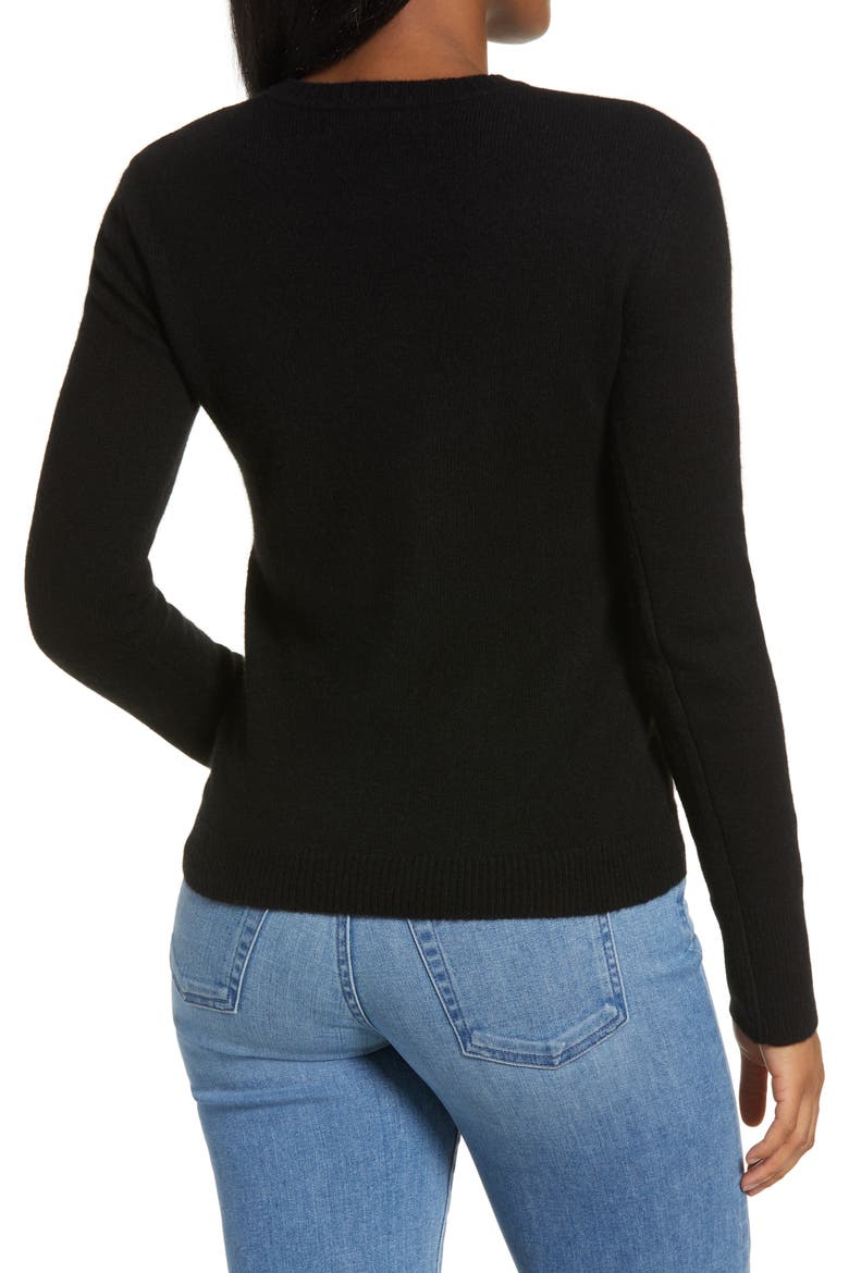 NAADAM Crewneck Cashmere Sweater, Alternate, color, BLACK