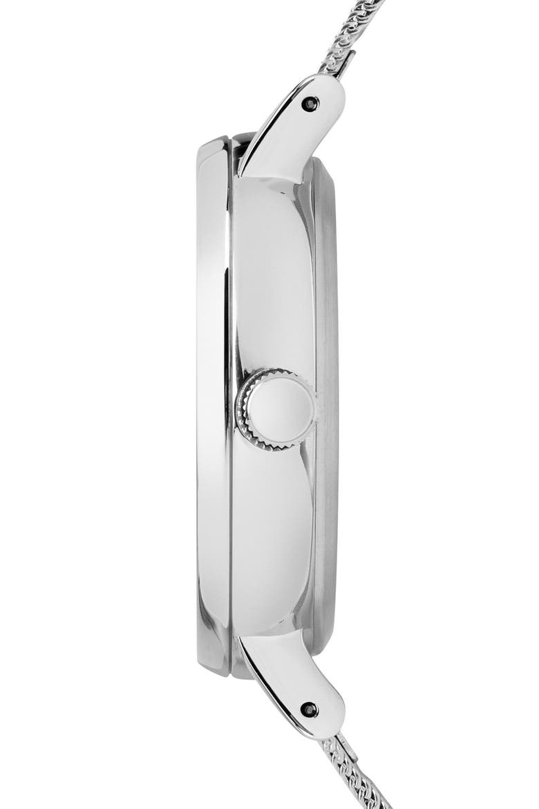 Fairfield Mesh Strap Watch, 37mm, Alternate, color, SILVER/ WHITE/ SILVER