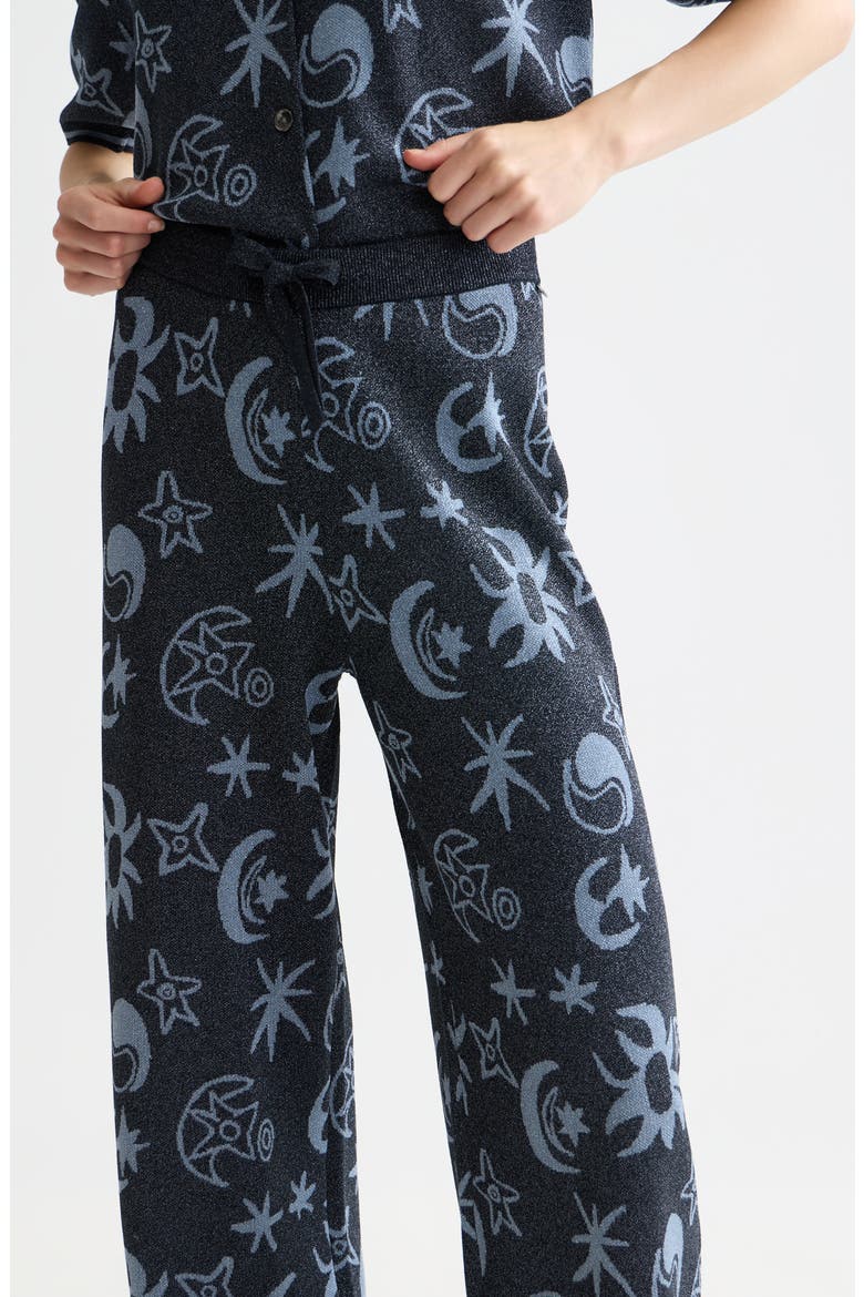 Metallic Jacquard Pants, Alternate, color, COSMIC SKY SPACED CARBON