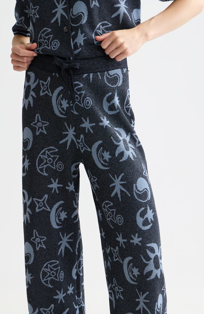 Scotch & Soda Metallic Jacquard Pants, Alternate, color, Cosmic Sky Spaced Carbon