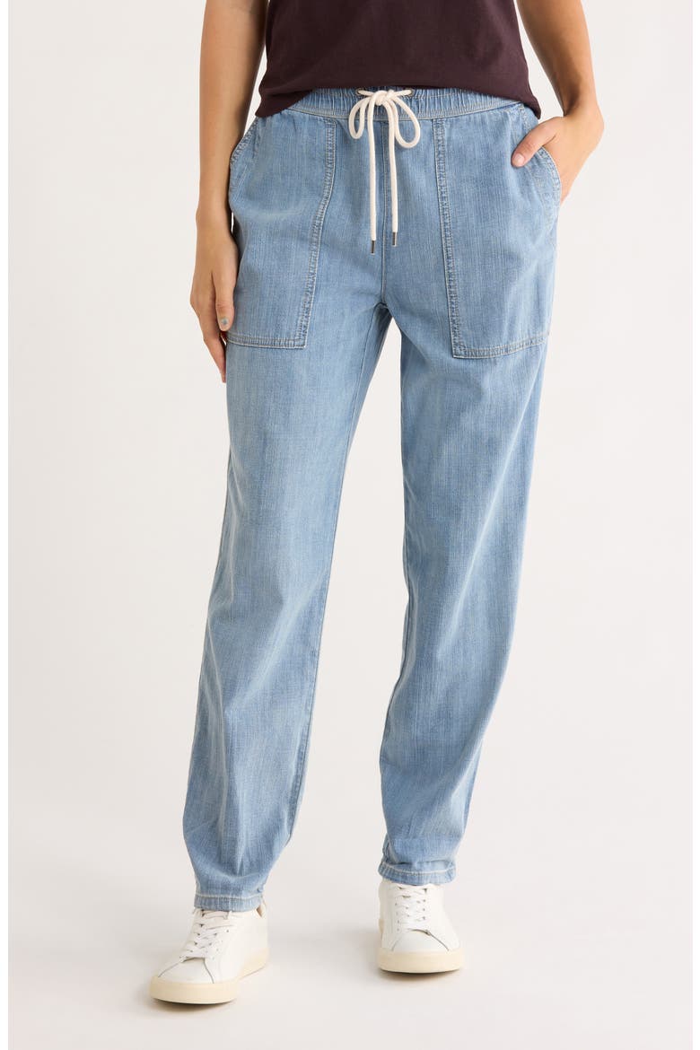 Cotton Chambray Denim Pants, Main, color, LIGHT WASH