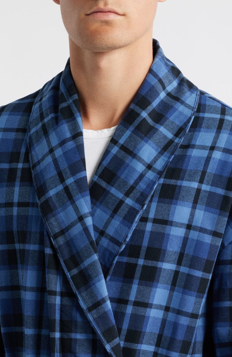 Majestic International Time Out Flannel Robe, Alternate, color, Blue