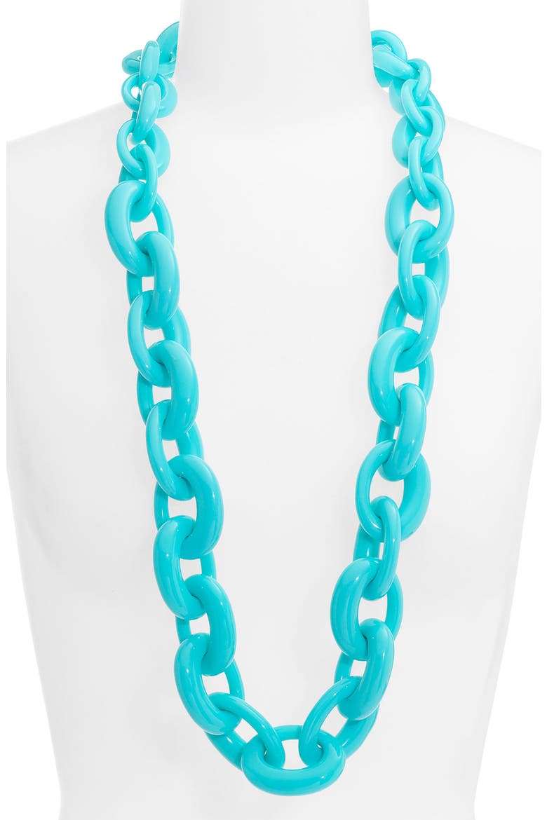 Oval Link Necklace, Main, color, LAGOON