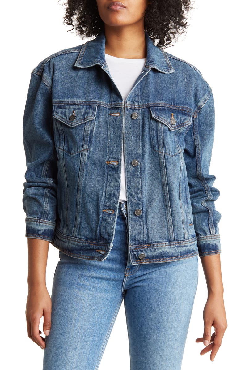 Walter Baker Shawna Denim Jacket, Main, color, Dark Wash