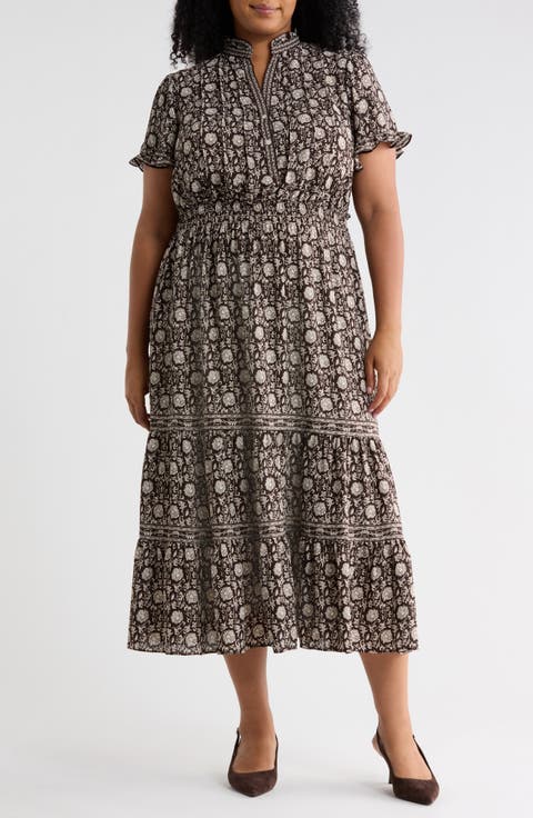 Flutter Sleeve Tiered Maxi Dress