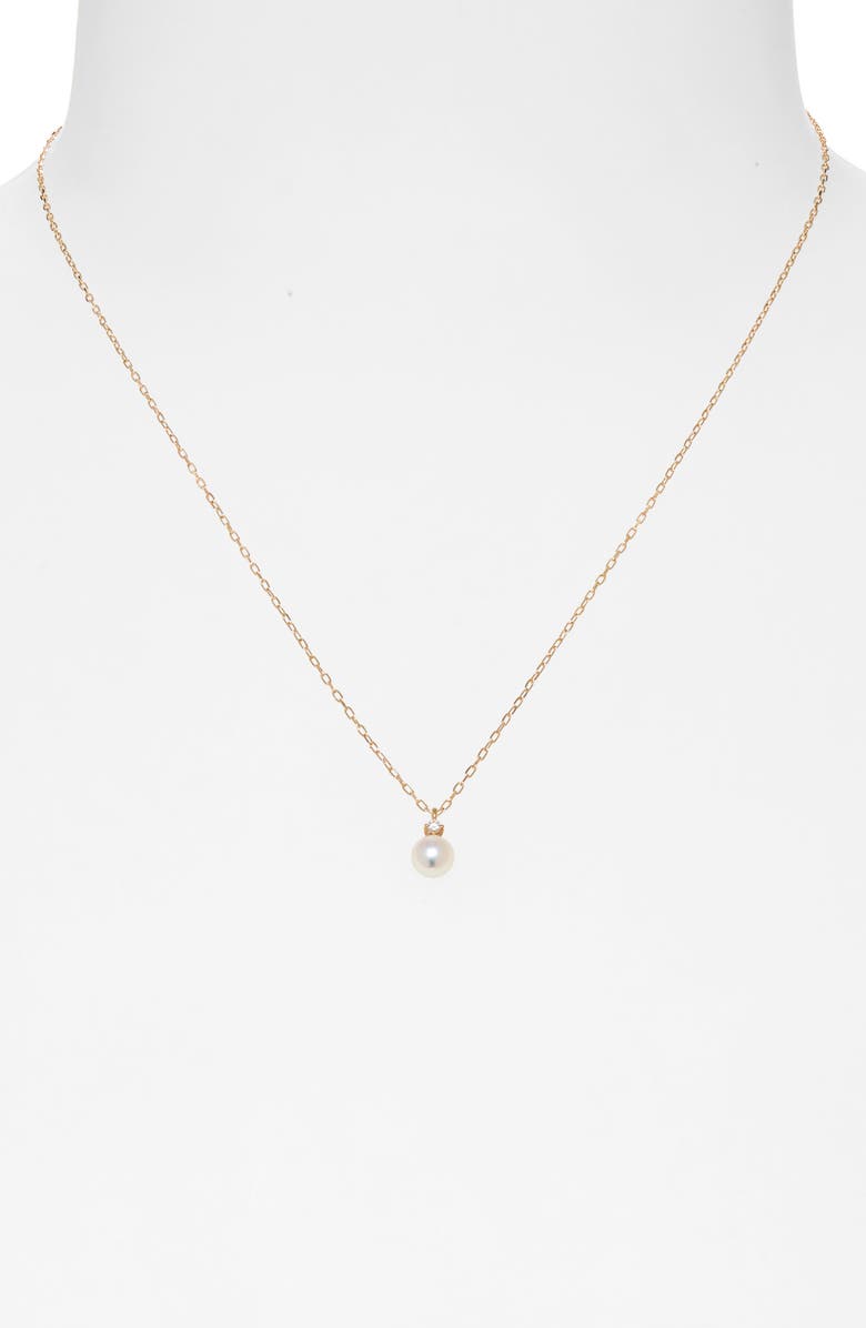 Mikimoto Akoya Cultured Pearl & Diamond Pendant Necklace, Alternate, color, 