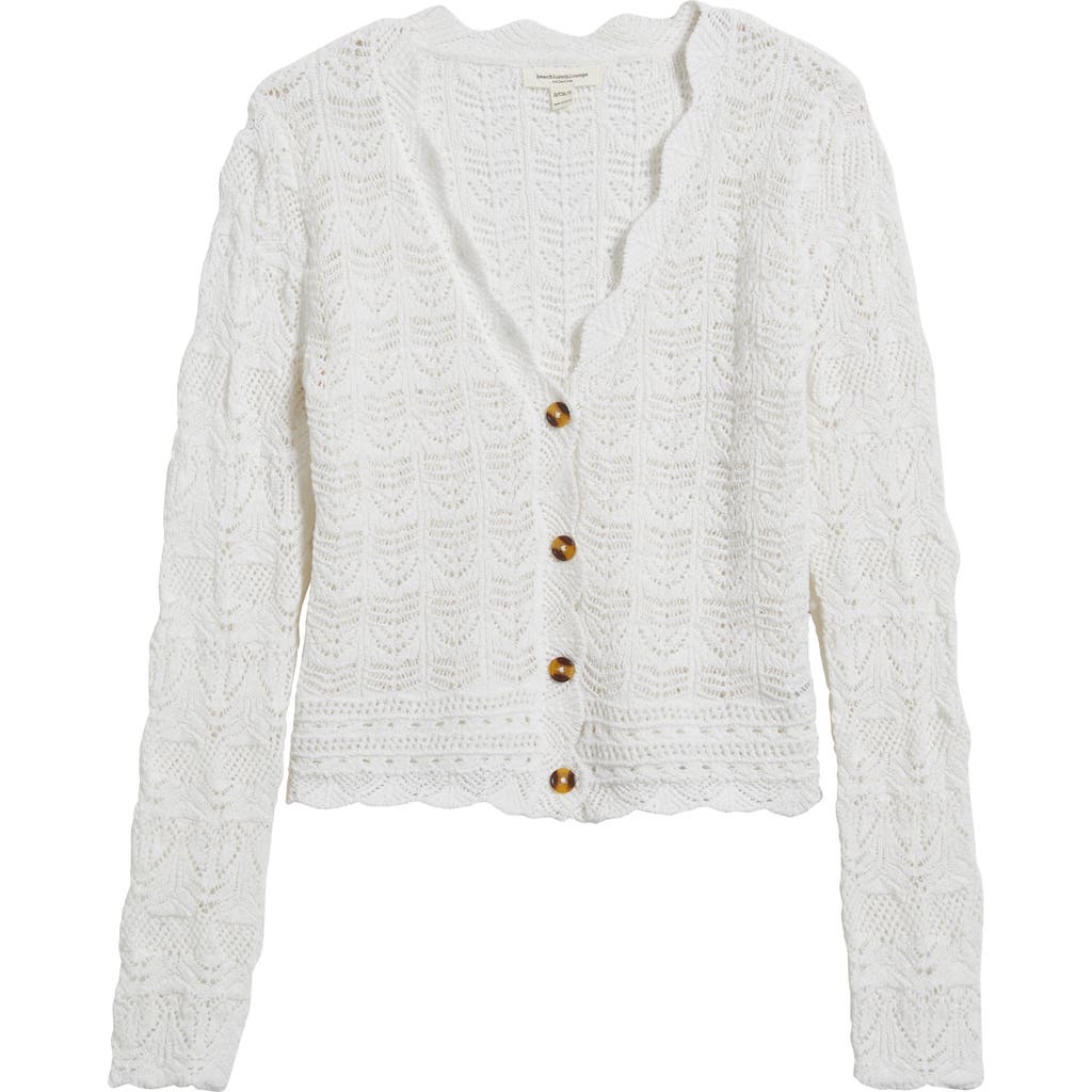 BEACHLUNCHLOUNGE BEACHLUNCHLOUNGE TAMIA POINTELLE KNIT CARDIGAN