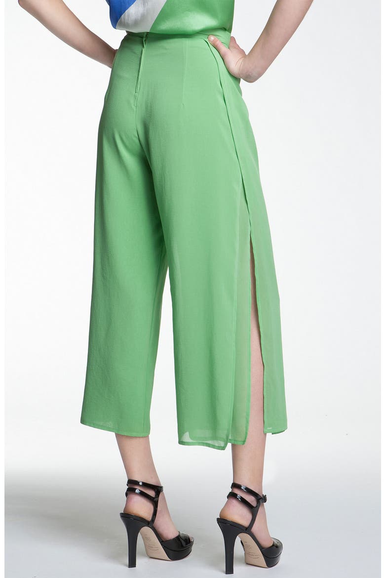 Stretch Silk Gaucho Pants, Alternate, color, PISTACHIO