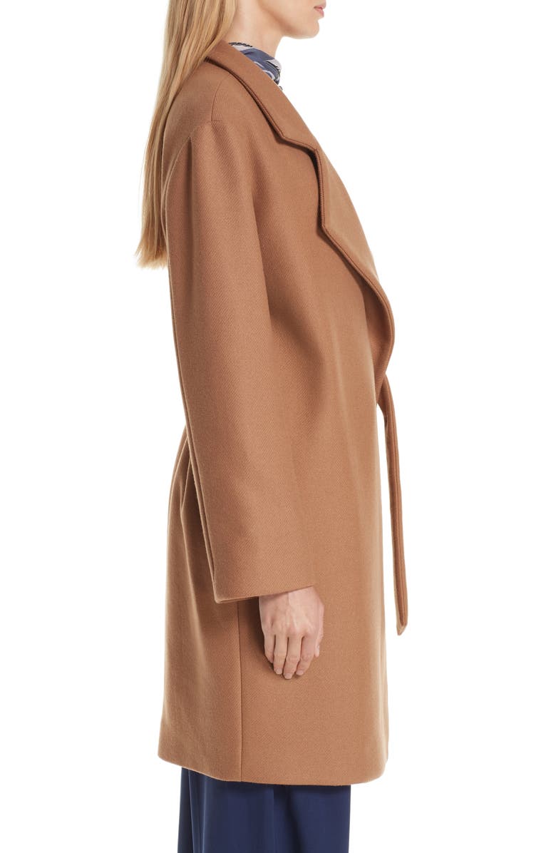 DVF Belted Wool Blend Wrap Coat, Alternate, color,