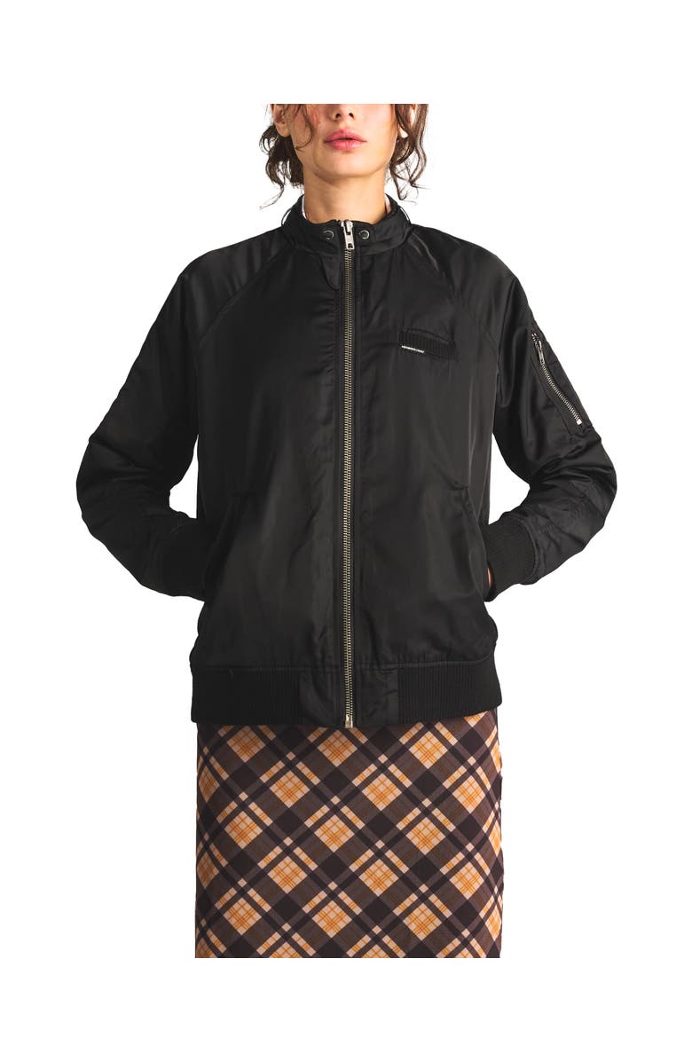Members Only Women's Satin Bomber Jacket, Main, color, Black