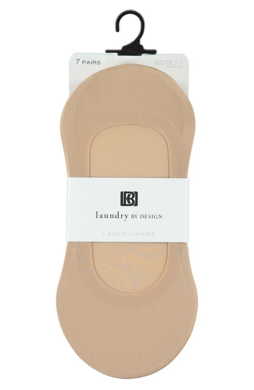 Laundry By Shelli Segal 7-pack Solid Laser-cut Liner Socks In Neutral