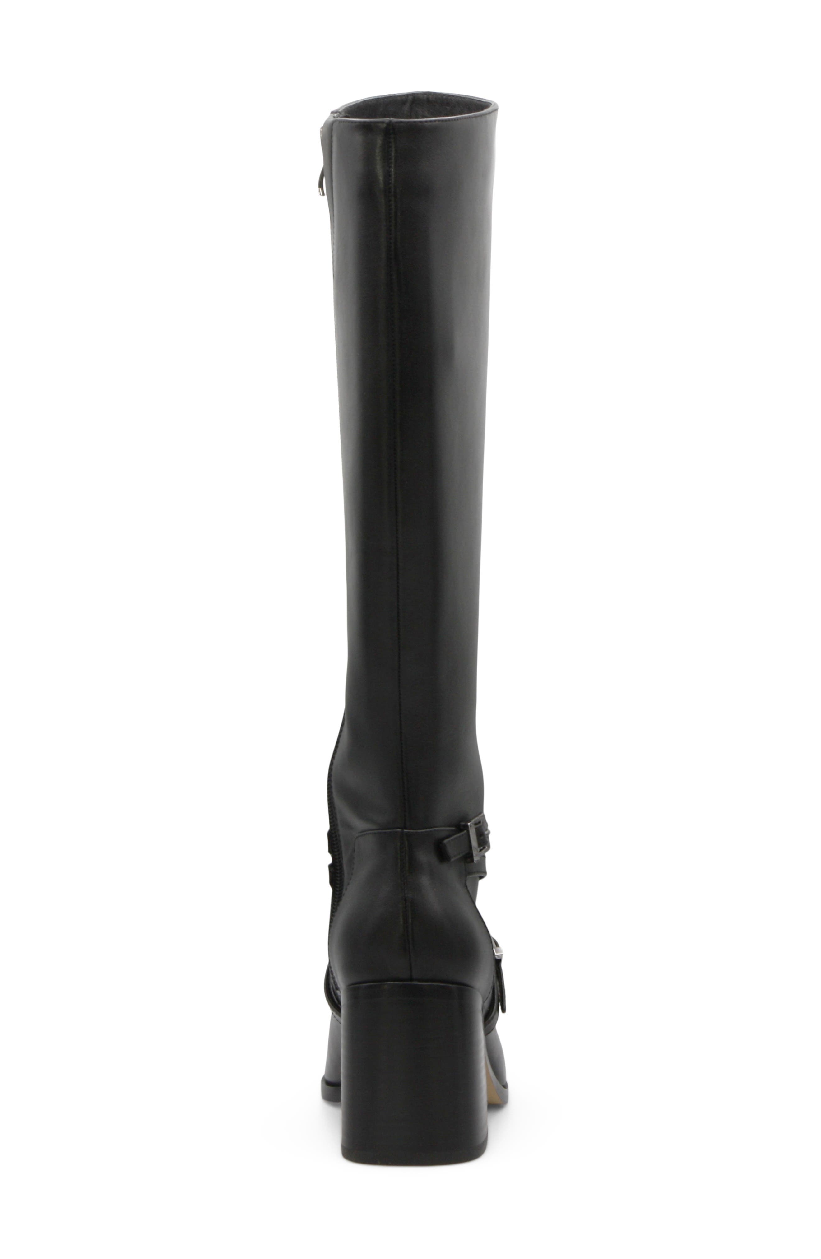 Charles David Jacoby Knee High Boot, Alternate, color, Black Leather