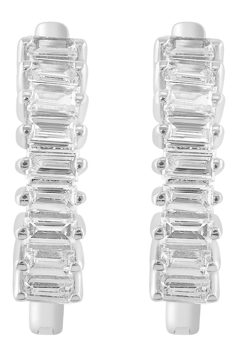 Diamond Hoop Earrings, Alternate, color, SILVER