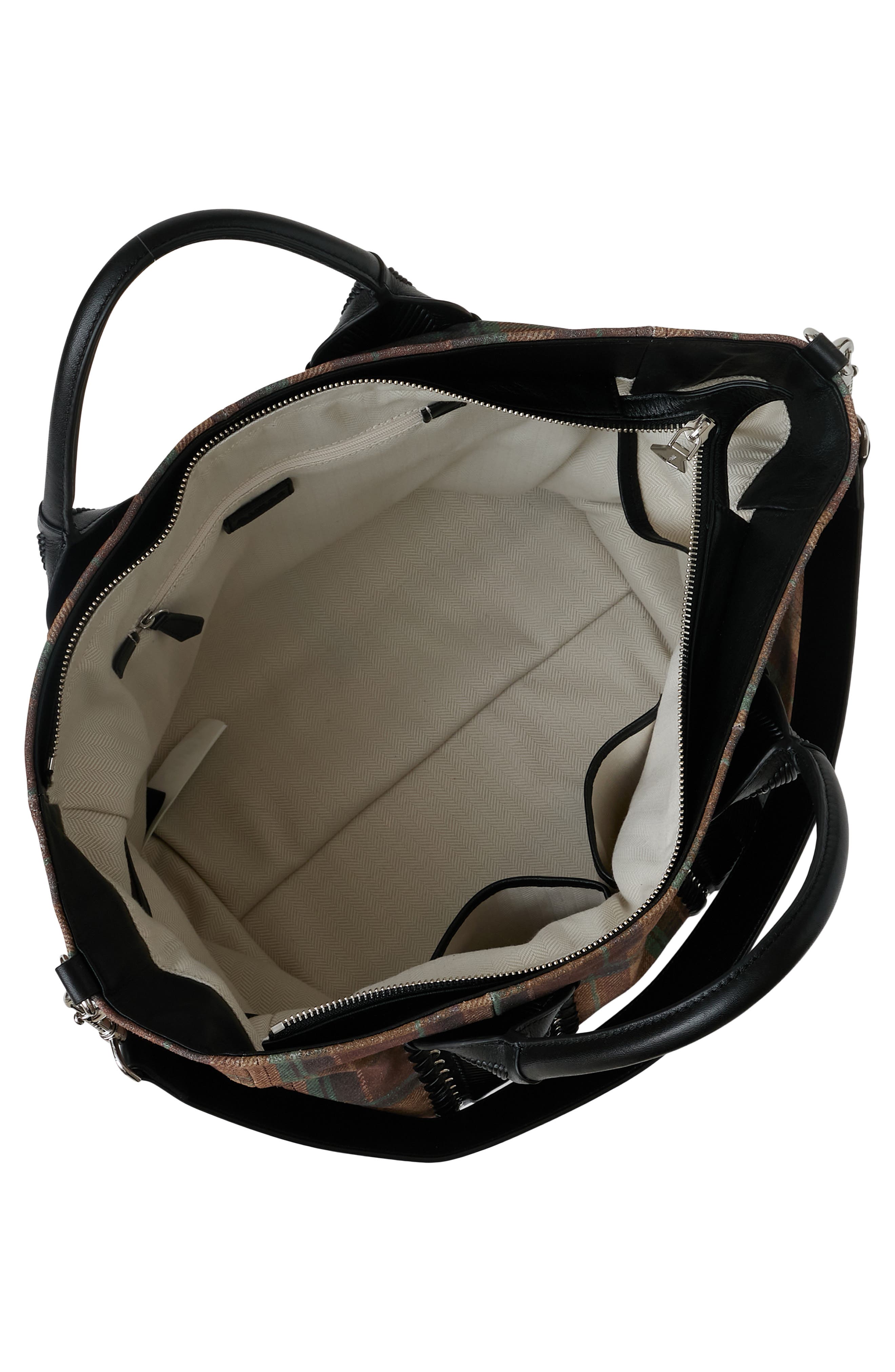 All For Love Leather Zip Top Tote, Alternate, color, MOTO PLAID