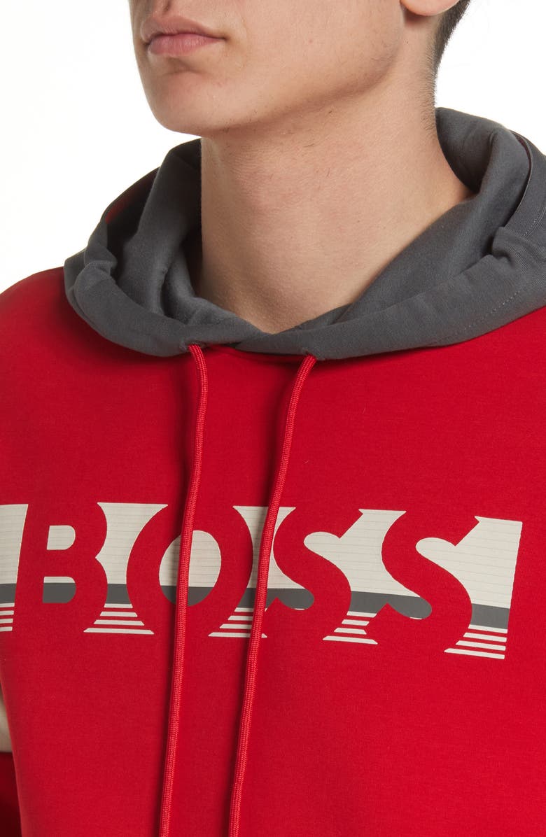 BOSS Men's Logo Hoodie, Alternate, color, 