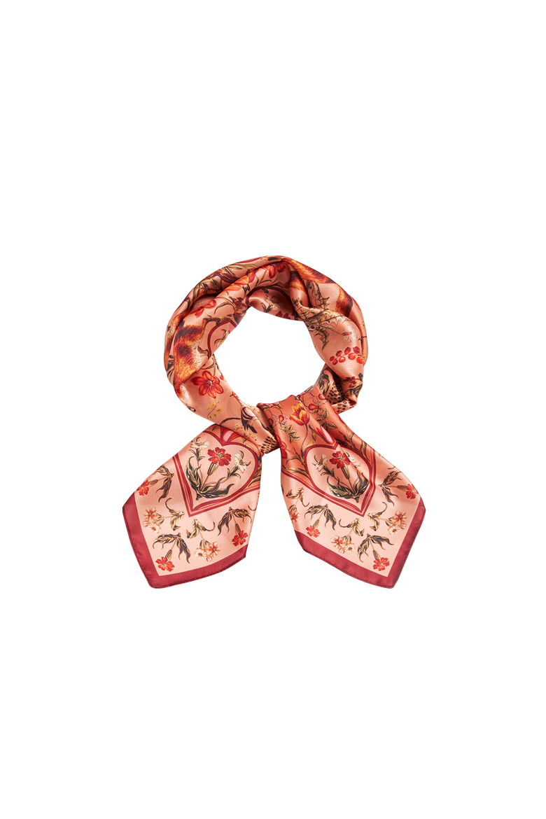 Folksy Fox Tales Peach Square Scarf, Alternate, color, Dusty Peach