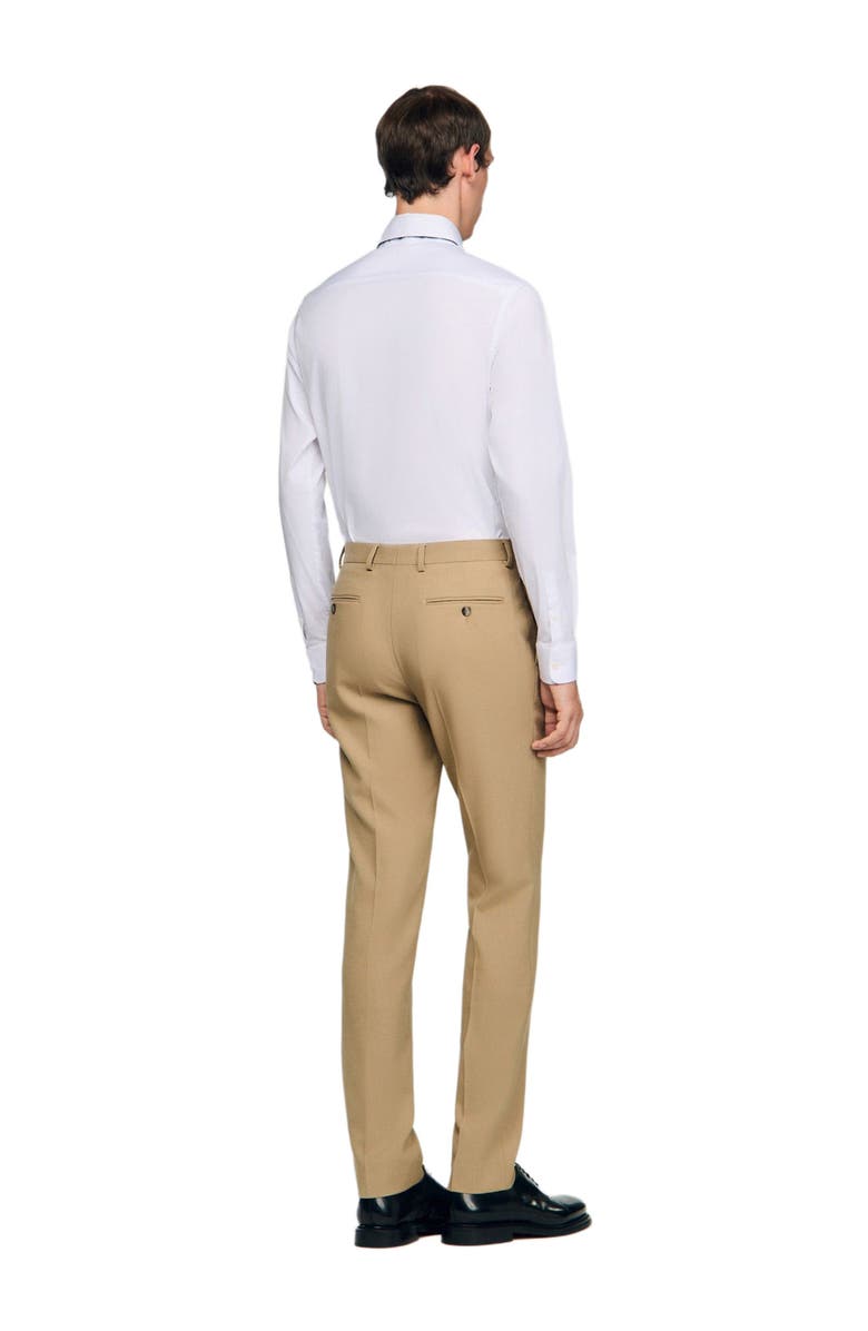 SANDRO Wool suit trousers, Alternate, color, Beige