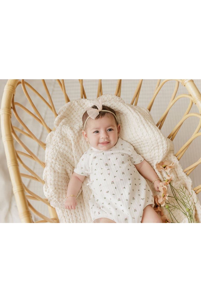 Floral Pointelle Collection - Romper, Alternate, color, Ivory/Pink
