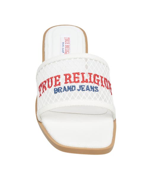 True Religion Brat Mesh Slip On Sandal In White
