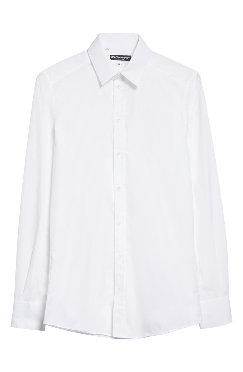 Dolce&Gabbana Men's Cotton Button-Up Shirt, Alternate, color, Optical White