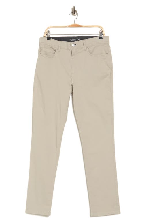 Calvin Klein Brushed Twill Slim Pants In Gray