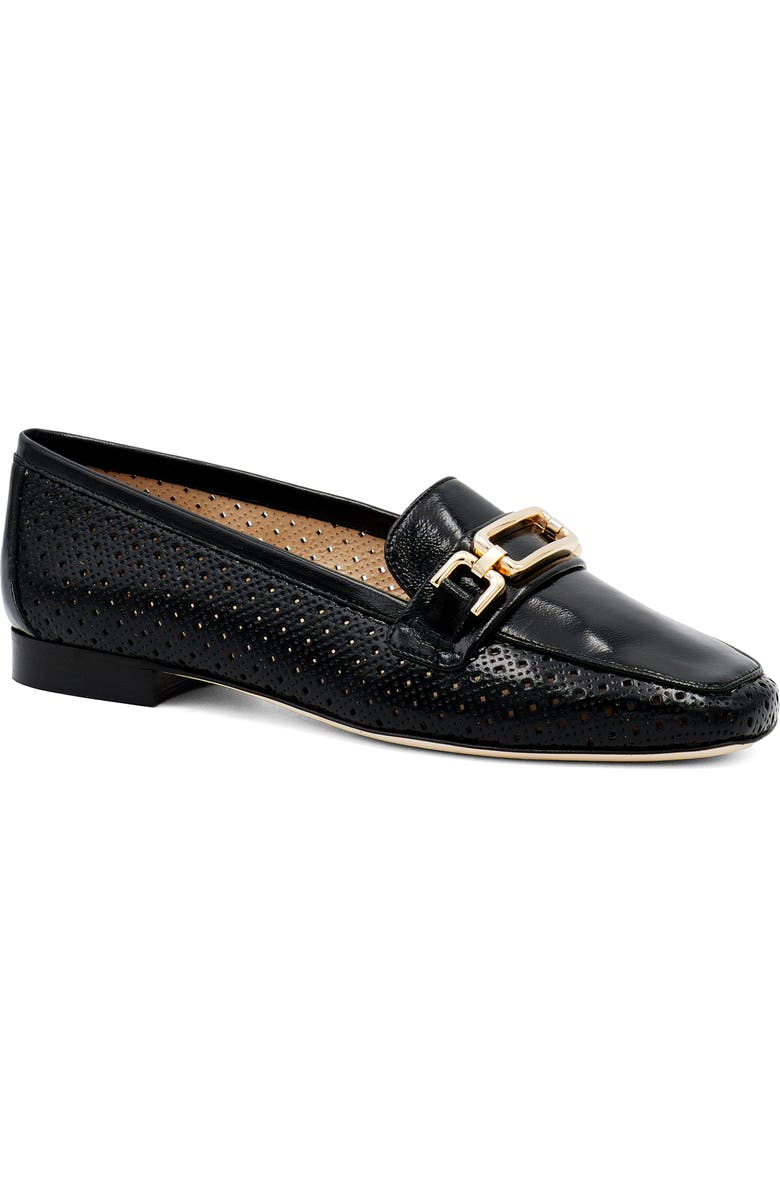 Amalfi by Rangoni Gabbanella Perforated Loafer, Main, color, Black Soft Paint
