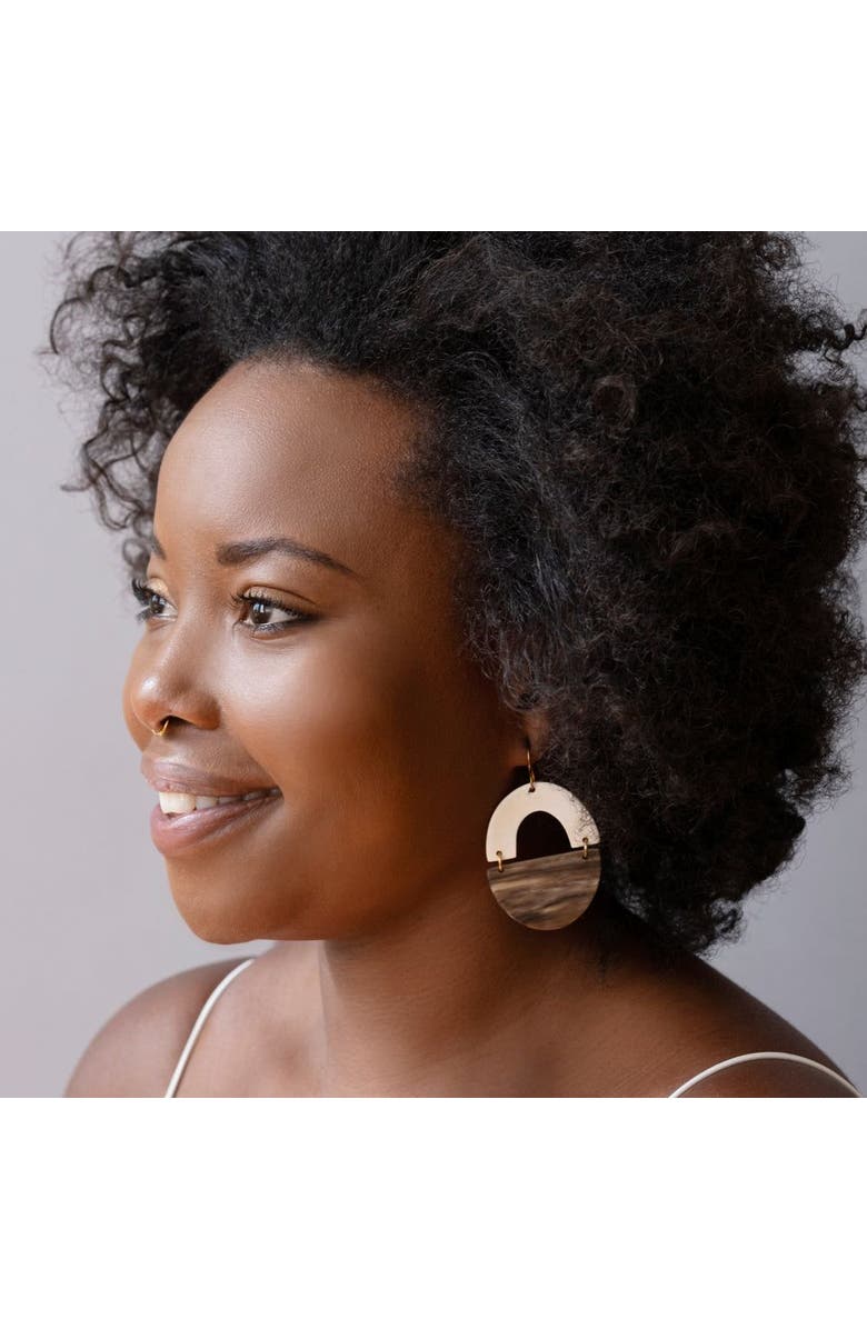 Maadili Collective Horizon Earrings, Alternate, color, Brown + White