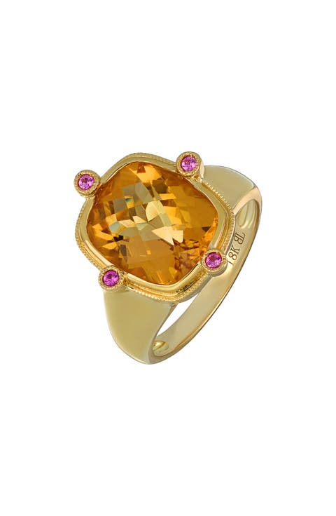 Iris Citrine & Pink Sapphire Statement Ring (Online Trunk Show)