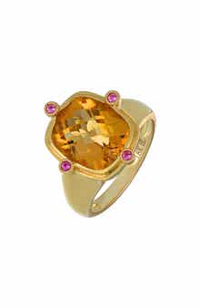 Bony Levy Iris Citrine & Pink Sapphire Statement Ring