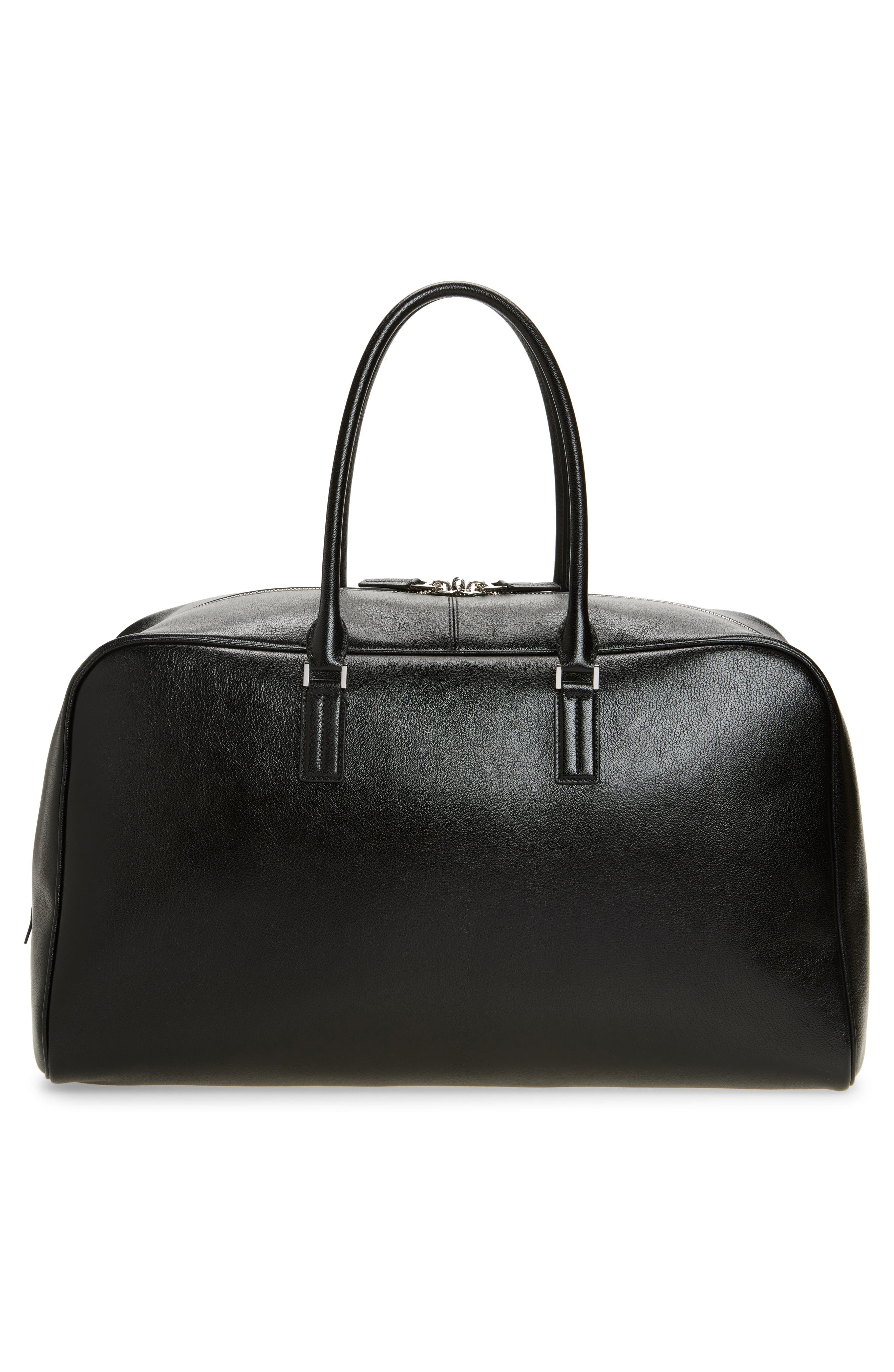 TOM FORD Supple Grain Leather Bowling Bag, Alternate, color, 1N001 Black