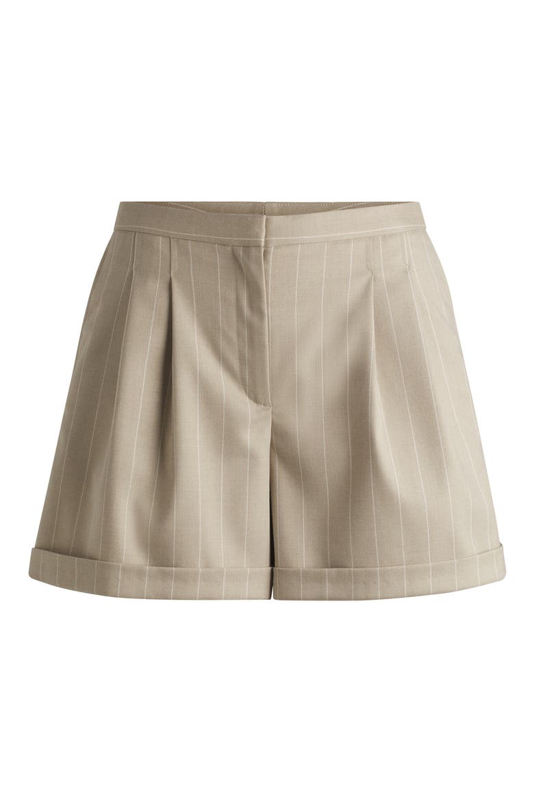 Tostie Pleated Pinstripe High Waist Shorts, Alternate, color, OPEN MISC