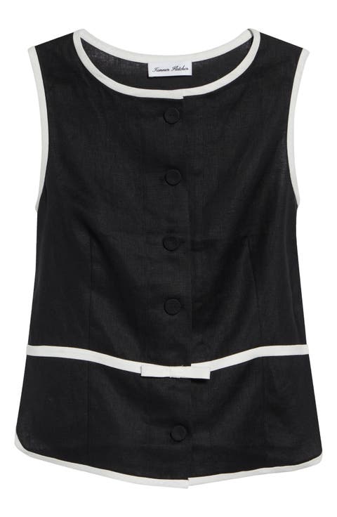 Gender Inclusive Pauline Linen Bow Top