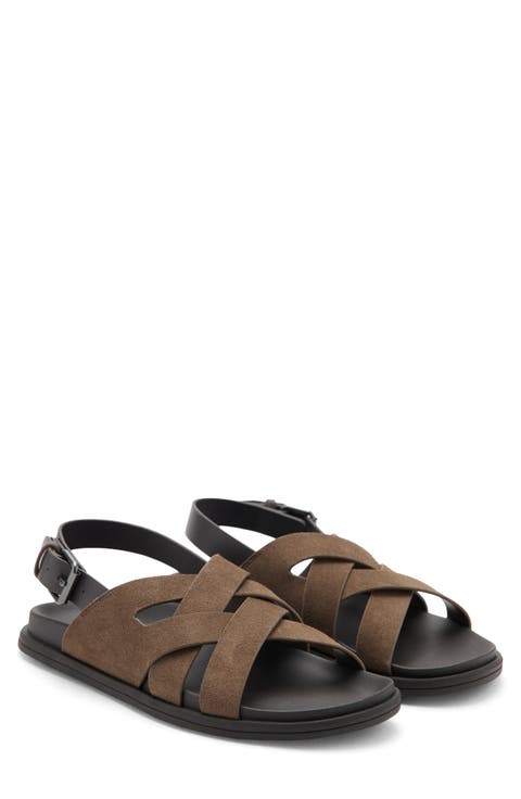 Crisscross Leather Slingback Sandal