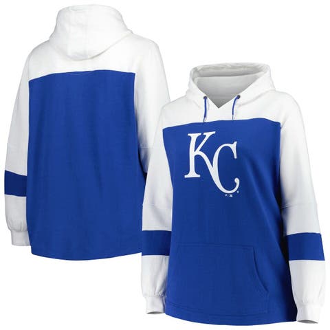 Women's Royal Kansas City Royals Plus Size Colorblock Pullover Hoodie