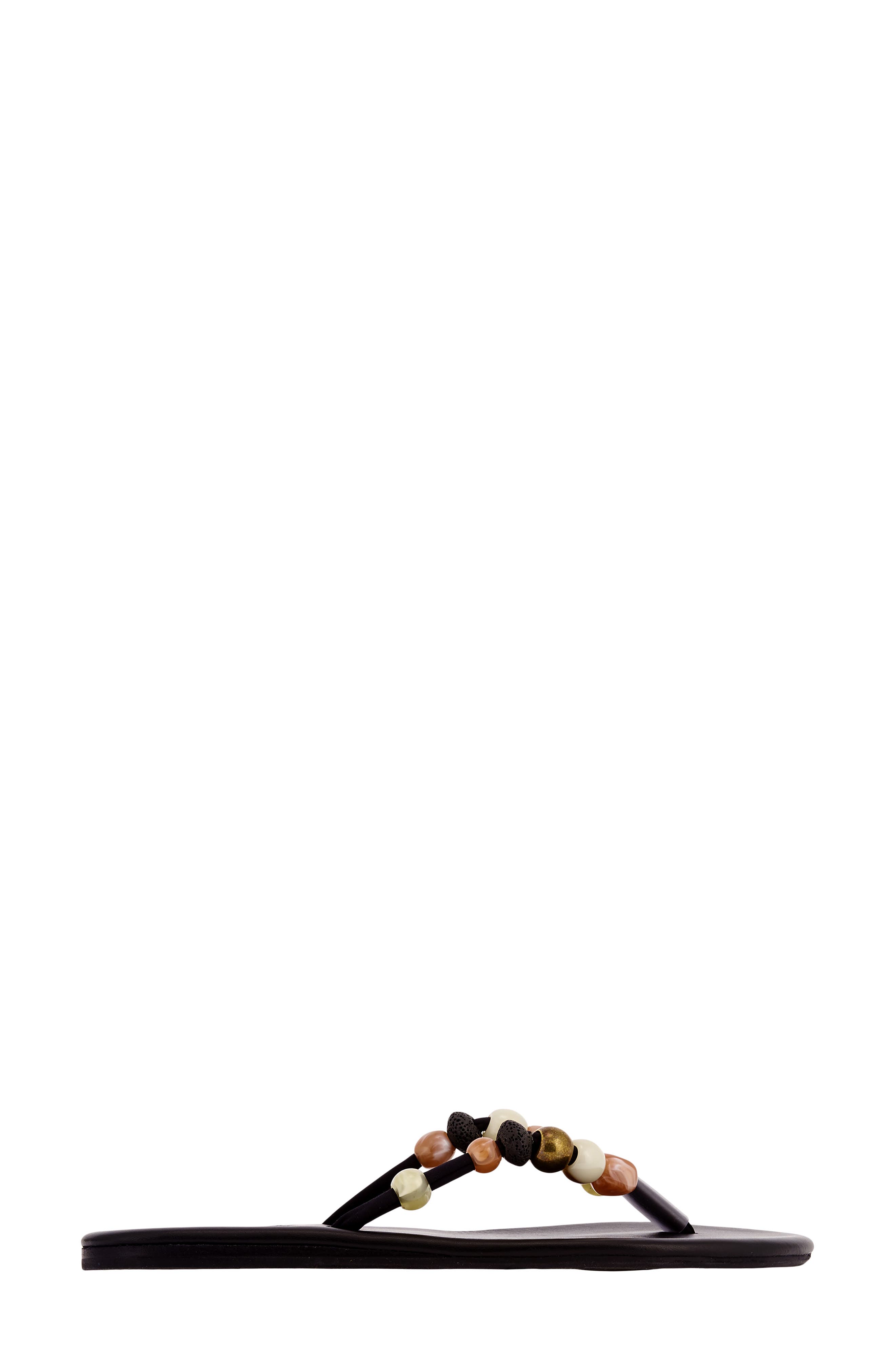 Ancient Greek Sandals Saionara Beaded Flip Flop, Alternate, color, Black