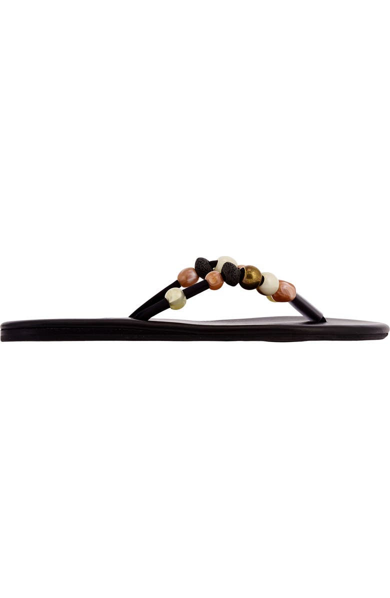 Ancient Greek Sandals Saionara Beaded Flip Flop, Alternate, color, Black